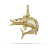 Gold Wahoo Necklace Pendant in Action